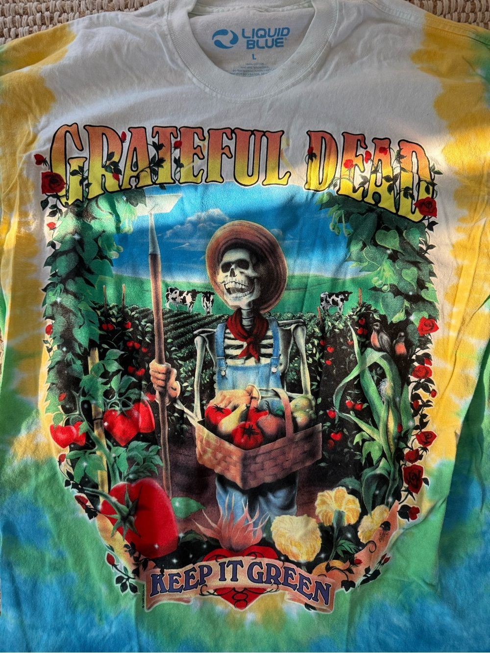 Grateful Dead “Keep It Green” Tie-Dye Graphic Tee – Size L